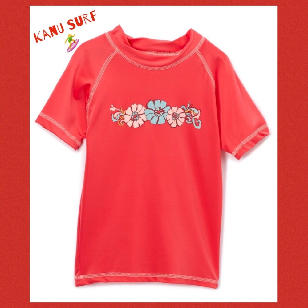 Kanu Surf Red Karlie Girl’s RashGuard Size 12